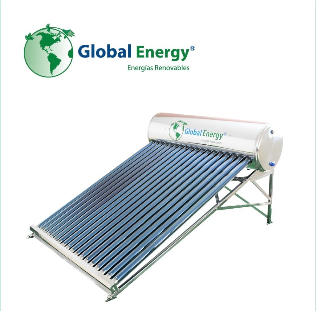 Calentador solar Global Energy de 210 litros para 6 personas con 18 tubos al vacío