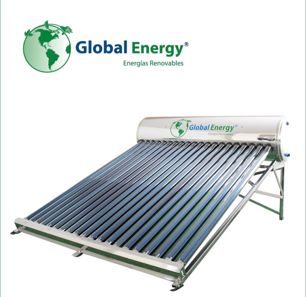 Calentador solar Global Energy de 230 litros para 7 personas con 20 tubos al vacío