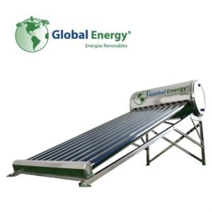 Calentador solar Heat Pipe Global Energy de 150 litros para 3 personas con 12 tubos, certificado INVI